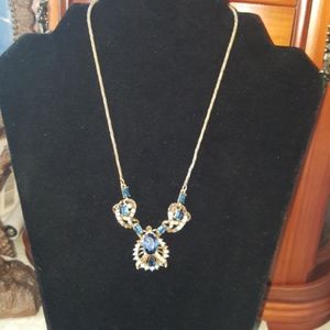 Hollycraft 1953 Sapphire/Montana/Pearl Necklace